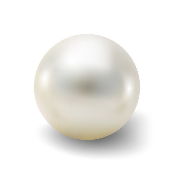 Pearl realistic isolated on white background