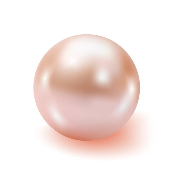 Pearl realistic isolated on white background