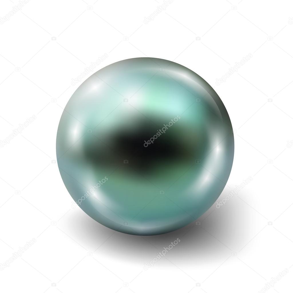 Pearl realistic isolated on white background