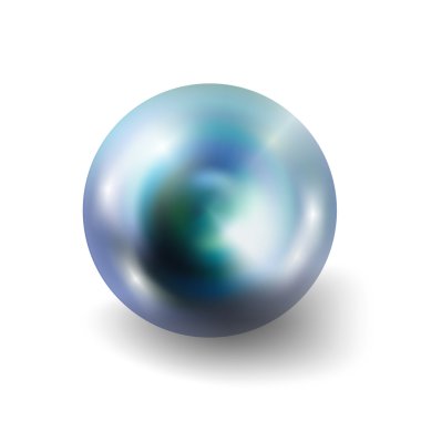 Pearl gerçekçi beyaz arka plan üzerinde izole
