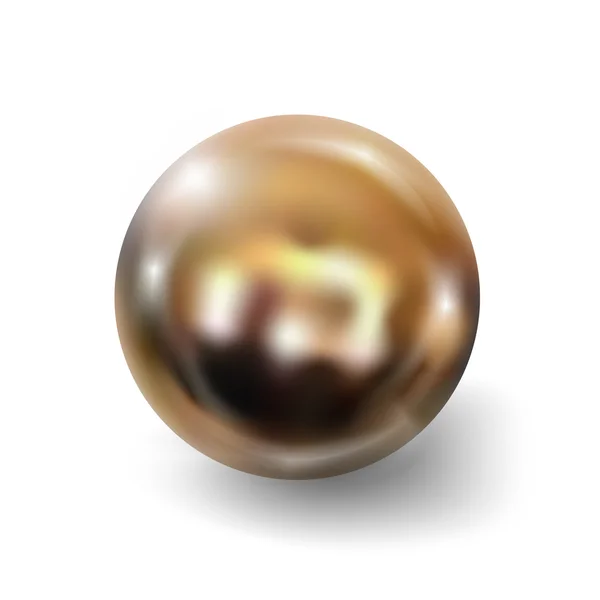 Perle réaliste isolé sur fond blanc — Image vectorielle