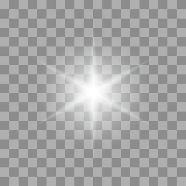 Sparkles şeffaf arka plan ile vektör parlayan ışık patlamaları