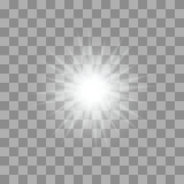 矢量光芒迸出火花在透明背景上 — 图库矢量图片