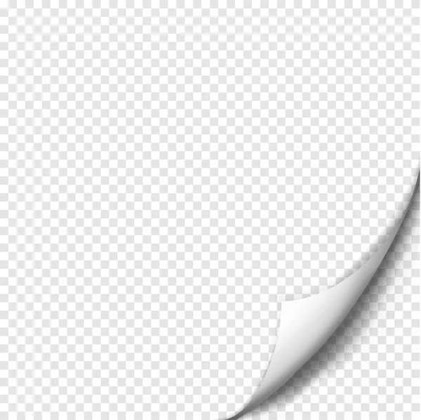 用紙の空白のシートに影でページカール — ストックベクタ
