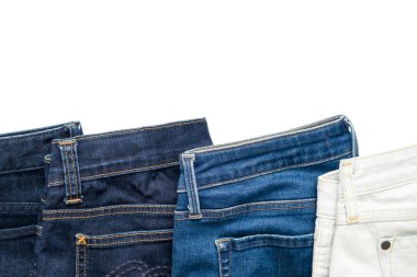 İzole kot denim pantolon beyaz arka plan üzerinde