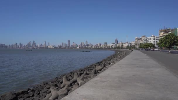 Nariman Point Mumbai Maharashtra Indien 2020 Leeres Meer Gesicht Mumbai — Stockvideo