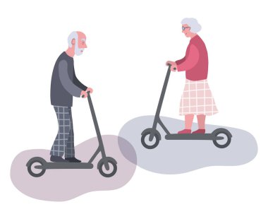 Son sınıf çifti scooter kullanıyor.
