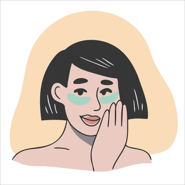 Frau mit Augenklappen — Stockvektor
