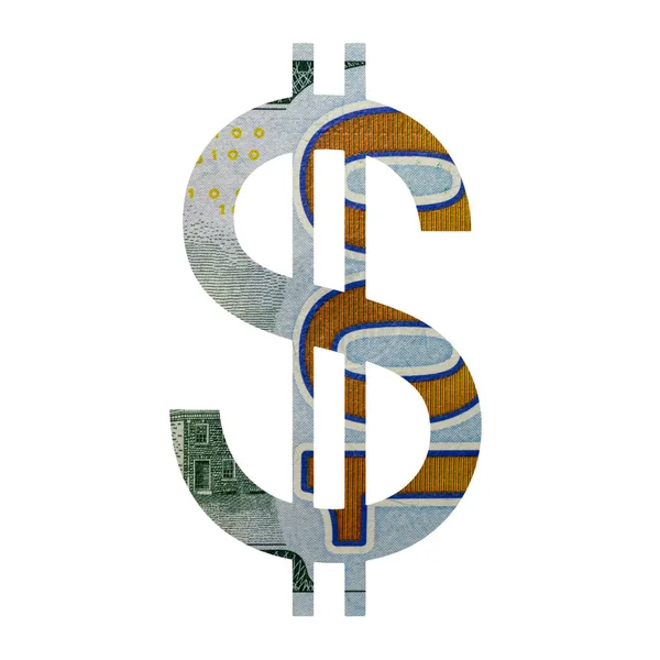 Ікона Долара Реальною Текстурою Банкнот 100 Зворотних Доларів Ізольованою Білому — стокове фото