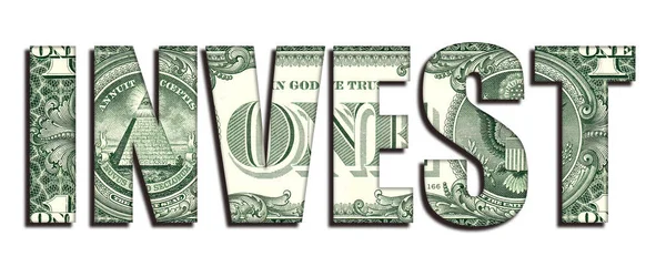 Invest Concept Word Dollar Banknote Money Texture White Background — Stock Photo, Image