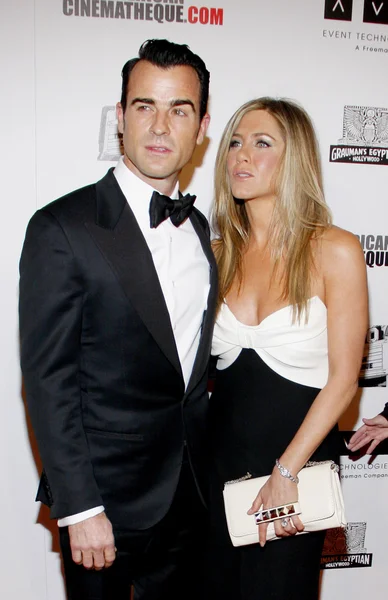 Justin Theroux and Jennifer Aniston — Stock Photo, Image