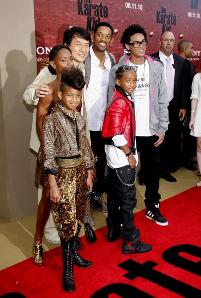 Jackie Chan, Will Smith, Jada Pinkett Smith, Willow Smith ve Jaden Smith — Stok fotoğraf