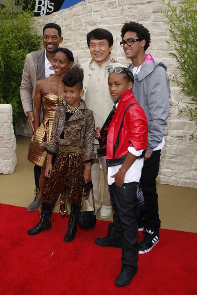 Jackie Chan, Will Smith, Jada Pinkett Smith, Willow Smith ve Jaden Smith — Stok fotoğraf