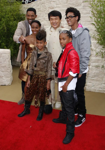 Jackie Chan ve Will Smith ailesi — Stok fotoğraf