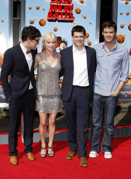 Anna Faris, Phil Lord, Chris Miller, Bill Hader — Fotografia de Stock