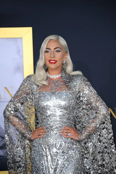 Lady Gaga Los Angeles Premiere Star Born Held Shrine Auditorium — Stock Photo, Image