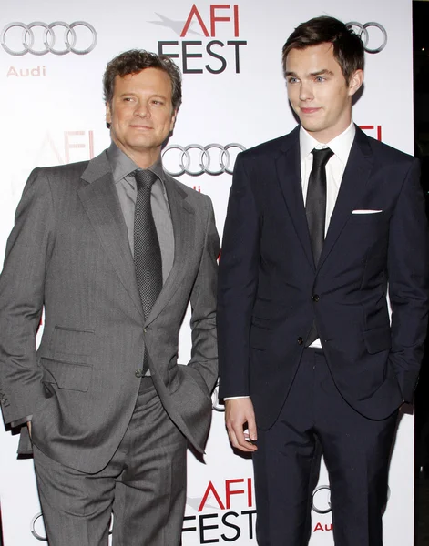 Colin Firth and Nicholas Hoult — Stock Photo, Image