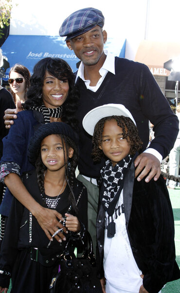 Will Smith with family Stock Picture