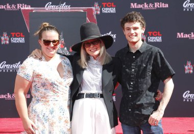 Jordan White, Dexter Keaton, and Diane Keaton at Diane Keaton Hand- and Footprint Ceremony held at the TCL Chinese Theater in Hollywood, USA on August 11, 2022.
