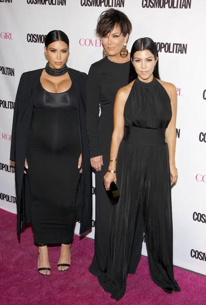 Kris Jenner, Kourtney and Kim Kardashian — стокове фото