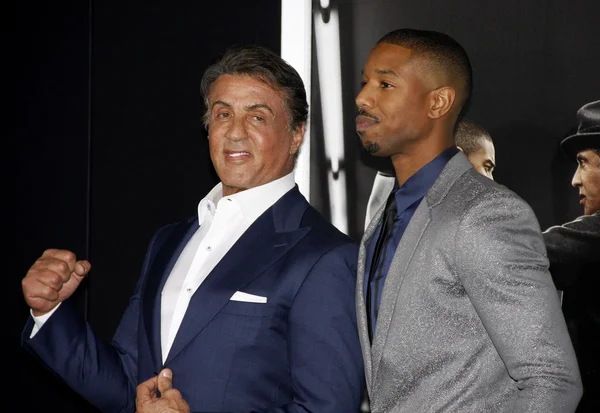 Sylvester Stallone e Michael B. Jordan — Fotografia de Stock