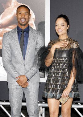 Tessa Thompson and Michael B. Jordan