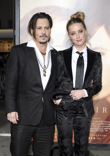 Johnny Depp a Amber — Stock fotografie