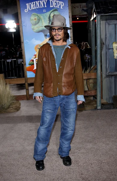 Westwood Eua Fevereiro 2011 Johnny Depp Los Angeles Premiere Rango — Fotografia de Stock