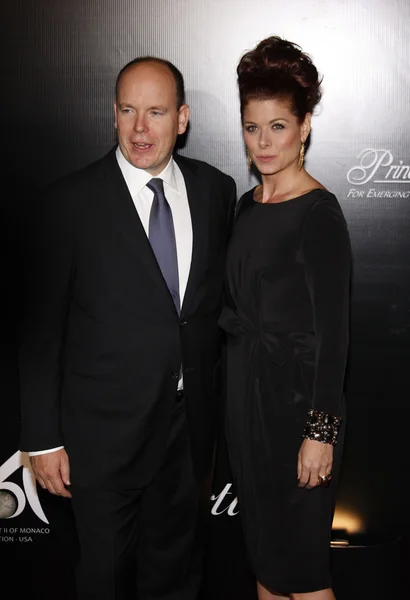 Prince Albert II and Debra Messing — Stock Photo, Image