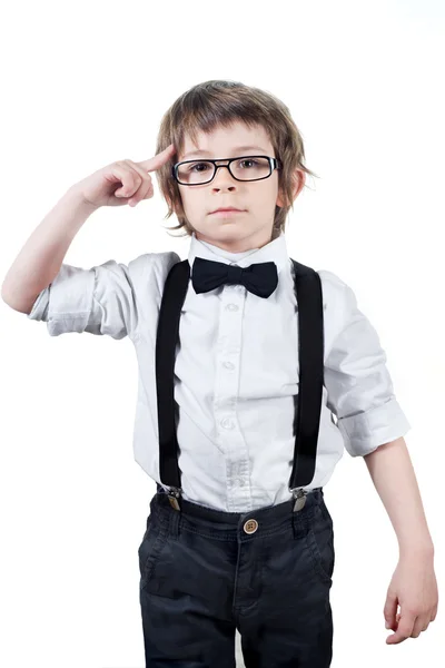 Niño estudiante analiza —  Fotos de Stock