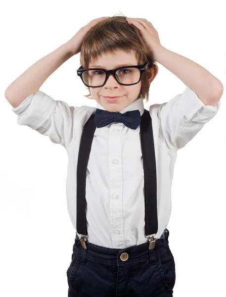 Niño con las manos en la cabeza sin apretar —  Fotos de Stock