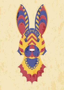 Retro geometrik tavşan kafası
