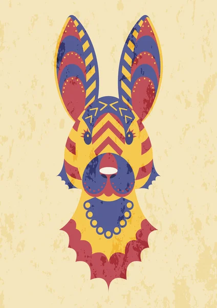 Retro geometrik tavşan kafası