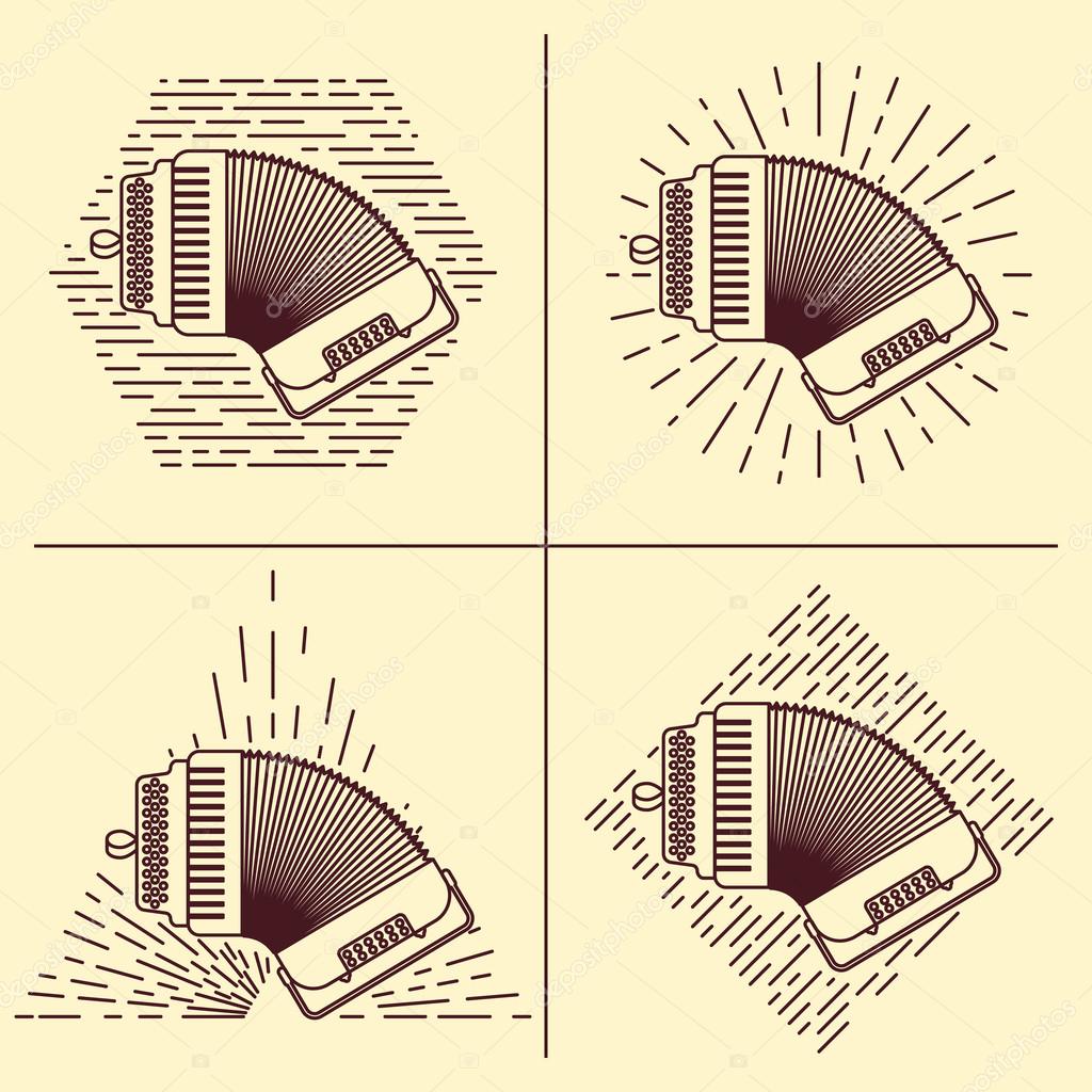 Download Logotipo de acordeón. Vintage estilo vector ilustración ...