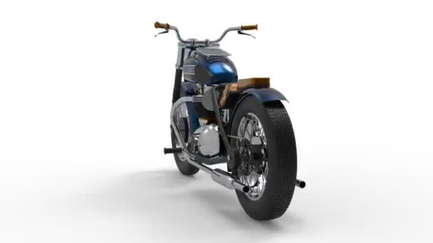 Мотоцикл Старой Школы Старый Мотоцикл Старый Уникальный Мотоцикл — стоковое видео