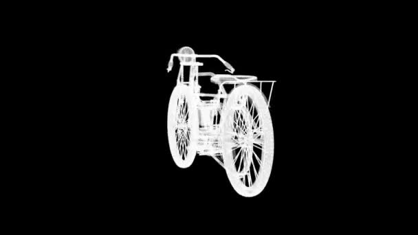 Old Fashioned Unique Bicycle Added Engine — Wideo stockowe