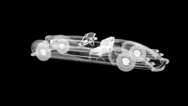 Старомодний Гоночний Автомобіль Класичному Стилі — стокове відео