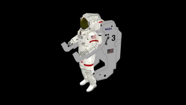 Astronauts Float Outer Space — Stock Video