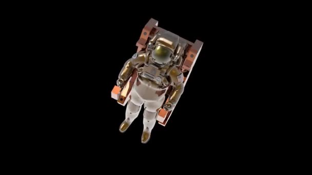 Astronauts Float Outer Space — Stock Video