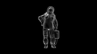 Astronot rahat bir şekilde havada asılı duruyor.
