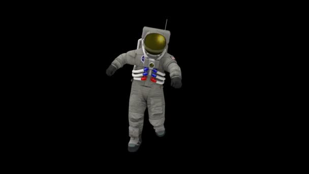 Der Astronaut Schwebt Entspannter Pose — Stockvideo