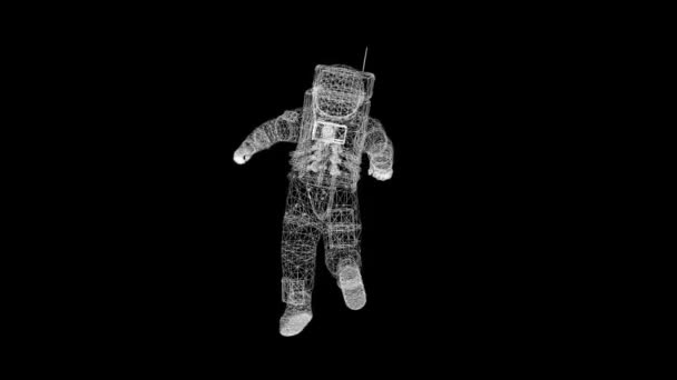 Der Astronaut Schwebt Entspannter Pose — Stockvideo