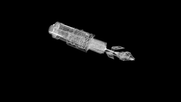 Космічний Корабель Оборони Перетинає Орбіту — стокове відео