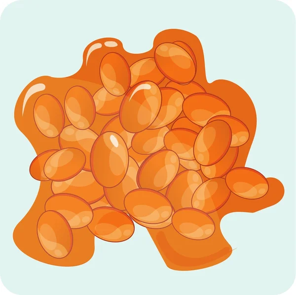 Frijoles cocidos — Vector de stock