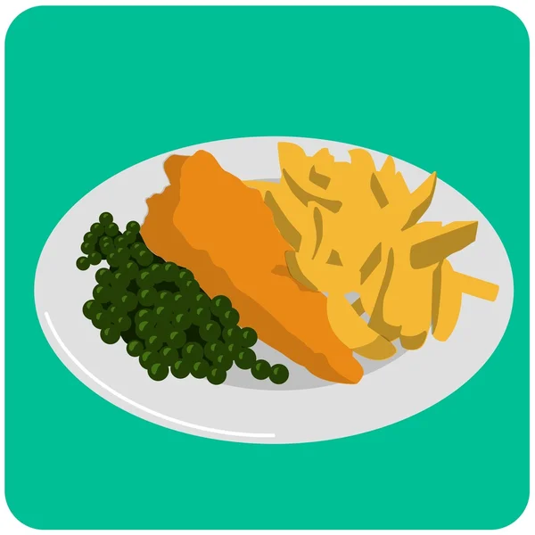 Illustrazione di fish and chips — Vettoriale Stock