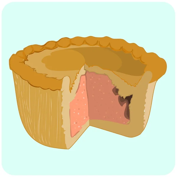 Ilustração de torta de porco — Vetor de Stock