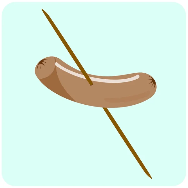 Illustration of Sausage on Stick — Stock Vector