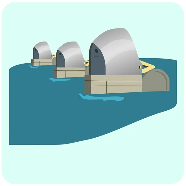 Illustration of Thames Barrier — Stock Vector