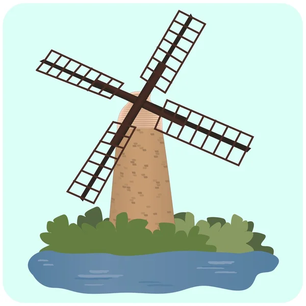 Illustratie van windmolen — Stockvector