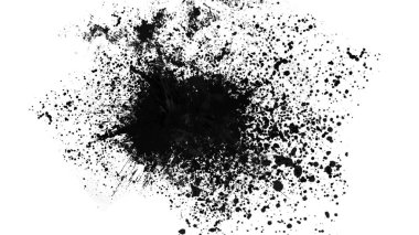 Dağınık siyah mürekkep grafikleri.